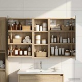 vidaXL Set dulap baie cu raft 3 pcs 80 x 10,5 x 50 cm Lemn compozit 3403650