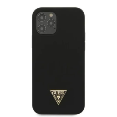 Husa Cover Guess Silicone Liquid Metal Logo pentru iPhone 14 Plus GUHCP14MSLSMK Black foto