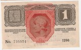 AUSTRIA UNGARIA 1 KRONE KORONA 1916 UNC STAMPILA REGIONALA SCHMIDT ARAD