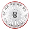 Set 4 Capace Roti, potrivite jantelor de R16, pentru Fiat, model falcon argintiu cu rama rosie, Autohelix MSA