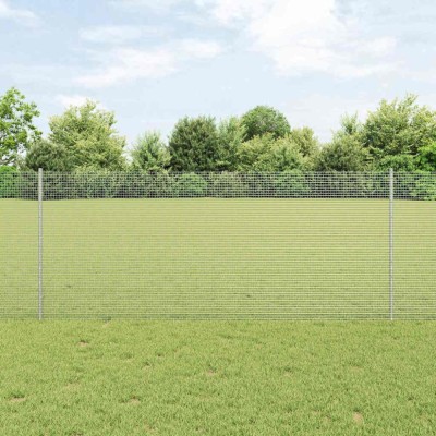 vidaXL &amp;Icirc;ngrădire cu st&amp;acirc;lpi Argintiu 1 x 25 m Oțel foto