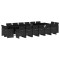 Set mobilier de gradina cu perne, 17 piese, negru, poliratan