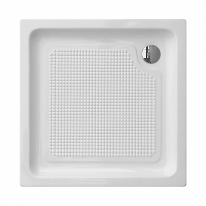 Cadita dus Cubo Belform, 80 x 80 cm, acril, maxim 350 kg, forma patrata, Alb