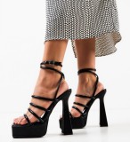 Cumpara ieftin Sandale cu toc Everly Negre