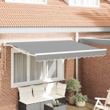VidaXL Cadru de marchiză electrică semi-casetată din metal retractabil