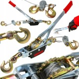 Cumpara ieftin ⚙️ Troliu manual 4 tone cu cablu &ndash; două trepte de viteză, lungime 2,5 m &ndash; model MXM80741