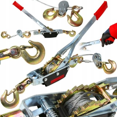 ⚙️ Troliu manual 4 tone cu cablu &amp;ndash; două trepte de viteză, lungime 2,5 m &amp;ndash; model MXM80741 foto