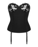 Corset Sexy Cu Dantela Editya, Negru, M/L, Obsessive