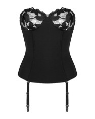 Corset Sexy Cu Dantela Editya, Negru, M/L