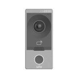 Cumpara ieftin Videointerfon IP Uniview OEU-201B-HMK-W, 2MP, IR, Wi-Fi, Cititor Card, Antifurt, PoE, Unghi 124.3&deg;, Exterior