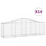 Cumpara ieftin Cosuri gabion arcuite 14 buc, 200x50x60/80 cm, fier galvanizat