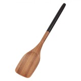 Spatulă Bucătărie, Lemn Salc&acirc;m, Lungime 34cm, Culoare Maro și Negru, Oem
