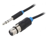 Cablu Jack 6,3mm la XLR Feminin 3 Pin 15m Negru PVC, Vention