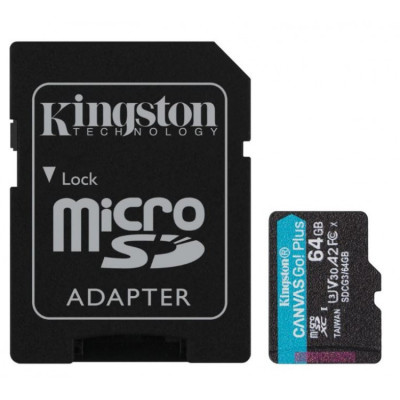 Card memorie Kingston Canvas GO! Plus, MicroSD, 64 GB, Clasa 10 foto