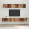 VidaXL Set dulap TV cu raft Pe perete cu depozitare cu ușă 5 pcs Lemn vechi Mediu Lemn compozit