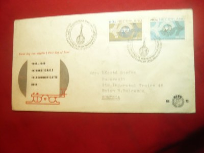 Plic FDC 100 Ani ITU ( Telecomunicatii) 1965 Olanda foto