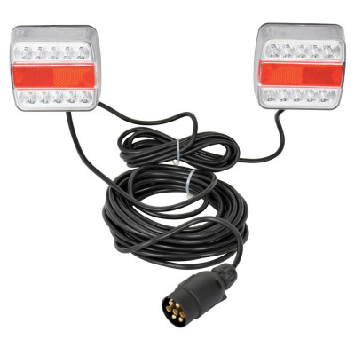 Kit magnetic remorca auto Carpoint cu lampi LED de 103x95 mm, cablu de 7,5m, fisa remorca cu 7 pini&amp;nbsp; foto