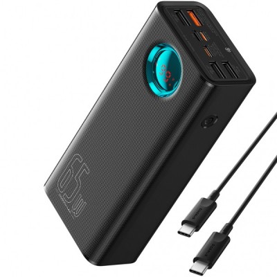 Baterie Externa Baseus Amblight Digital Display, 26800mAh, 65W, QC + PD, 1 x USB-C - 4 x USB-A, Neagra P10022402113-00 foto