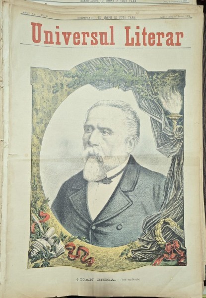 Revista Universul Literar nr.18/1897 pe coperta Ioan Ghica