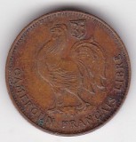 Camerun Francez 50 centime 1943 &ndash; cocoș și Crucea de Lorena