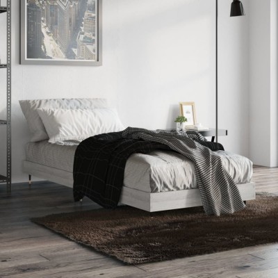 vidaXL Cadru de pat, gri sonoma, 75x190 cm, lemn prelucrat 832211 foto