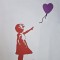 Banksy - Girl with baloon (Purple), litografie originala