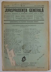 JURISPRUDENTA GENERALA , PUBLICATIUNE SAPTAMANALA DE JURISPRUDENTA ...ANUL XV , NR. 25 , JOI 8 IULIE , 1937 foto