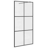 Cumpara ieftin Paravan dus walk-in, negru, 100x195 cm, sticla ESG transparenta