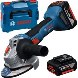 Bosch GWS 18V-8 - Polizor unghiular cu 2 acumulatori Li-Ion 18 V 5 Ah 125 mm valiza speciala