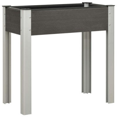 Gossi strat inaltat de gradina, gri, 75x40x75 cm, wpc foto