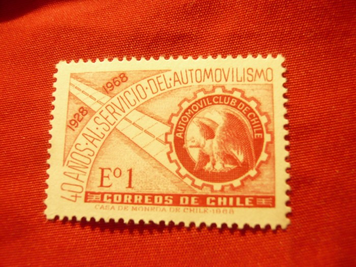 Timbru Chile 1968 - Ziua Automobilistilor , 1 valoare
