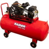 Compresor de aer cu curea Raider 200L, 2.2 kW, 250 l/min, 2 pistoane