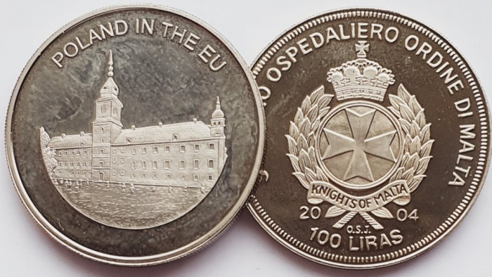 2602 Ordinul din Malta 100 Liras 2004 Poland in the EU