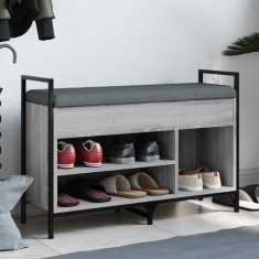 vidaXL Bancă de pantofi, gri sonoma, 85,5x32x57,5 cm, lemn prelucrat 835210