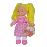 PAPUSA FLOWER DOLLY DIN MATERIAL TEXTIL 38CM CU PARUL GALBEN