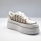 Tenisi dama cu platforma low-top, Alb - 39