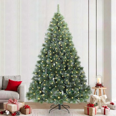 Brad de Crăciun artificial cu 300 LED Verde 240 cm PE și PVC foto
