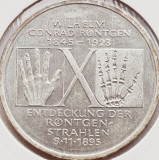 517 Germania 10 mark 1995 William Conrad R&ouml;ntgen - D - km 187 argint, Europa