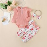 Compleu pentru fetite cu body roz somon - Sunny (Marime Disponibila: 0-1 luni), Superbaby
