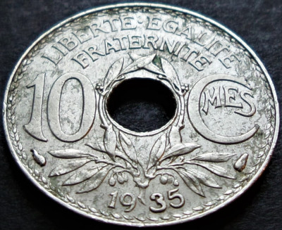 Moneda istorica 10 CENTIMES - FRANTA, anul 1935 * cod 18 = excelenta foto