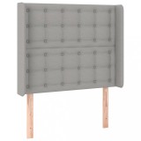 Cumpara ieftin Tablie de pat cu aripioare gri deschis 83x16x118/128 cm textil