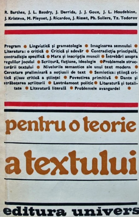 Pentru o teorie a textului - 1980 - Colectiv (N58)