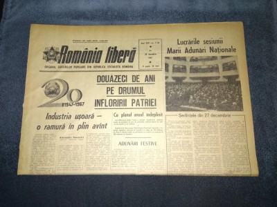 ZIARUL ROMANIA LIBERA 28 DECEMBRIE 1967 LUCRARILE SESIUNII MARII ADUNARI NATIONALE foto