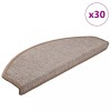 VidaXL Covorașe pentru scări, 30 buc., 65x24x4 cm, maro deschis, semirotunde, mari 3365751