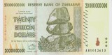 Bancnota Zimbabwe 20.000.000.000 Dolari 2008 - P86 UNC ( vezi descriere )