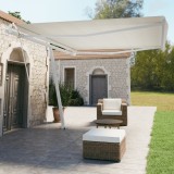 VidaXL Set st&acirc;lp pentru copertină, alb, 450x245 cm, fier