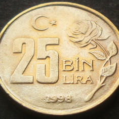 Moneda 25 BIN LIRA - TURCIA, anul 1998 *cod 2358 A