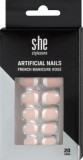 S-he colour&amp;style Unghii artificiale french rose, 1 Set