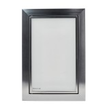 Ușă de vizitare cu ramă din aluminiu Crom si sticla Alb 300x400