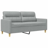 Cumpara ieftin Canapea cu 2 locuri, gri deschis, 140 cm, material textil